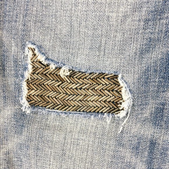 White House Black Market High Rise Straight Jeans Sz 2 Petite(2P) Beaded - Picture 5 of 16